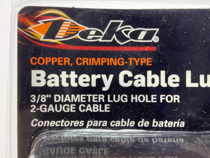 Deka 00544  3/8'' Hole Copper Battery Cable Lugs, 2 Gauge, (Pack Of 2)
