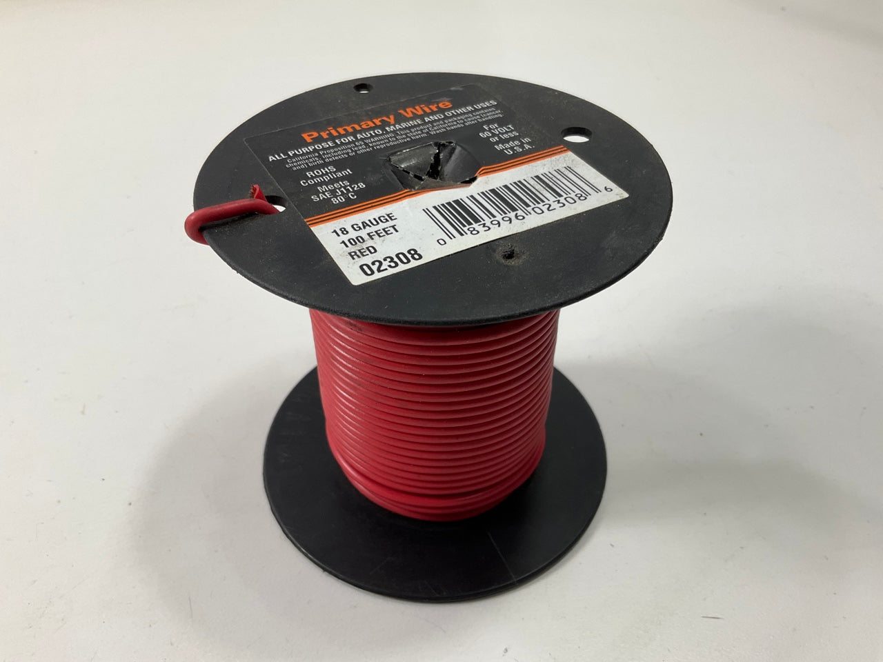 Deka 02308 Spooled 18 Gauge Primary Wire, 100 Feet, Red