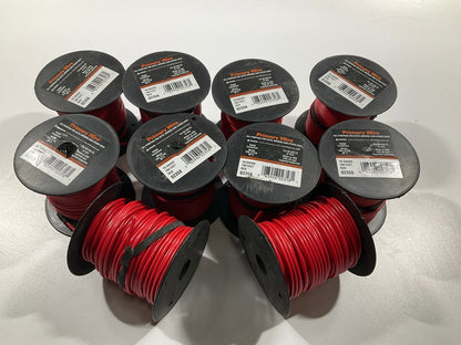 (10 Rolls) Deka 02358 Primary Wire 100', 16 Gauge, Red  (1,000 Feet Total)