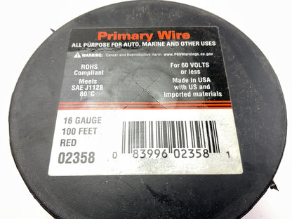 (5) Deka 02358 16 Gauge Red Primary Wire 100' Long