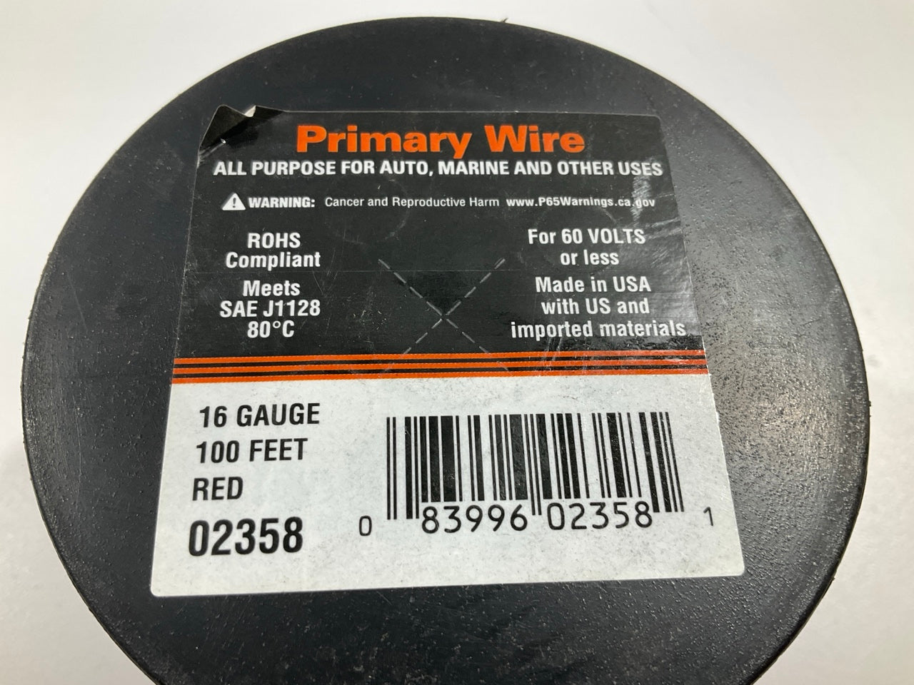 Deka 02358 16 Gauge Red Primary Wire 100' Long