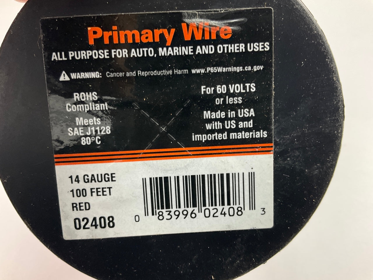 5 Rolls - Deka 02408 Automotive Primary Wire, Red 14 Gauge X 100' Long