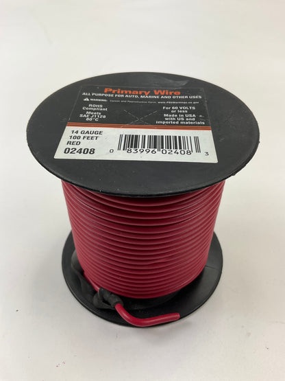 Deka 02408 Automotive Primary Wire, Red, 14 Gauge X 100' Long