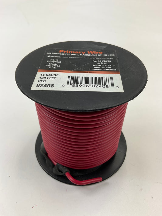Deka 02408 Automotive Primary Wire, Red, 14 Gauge X 100' Long