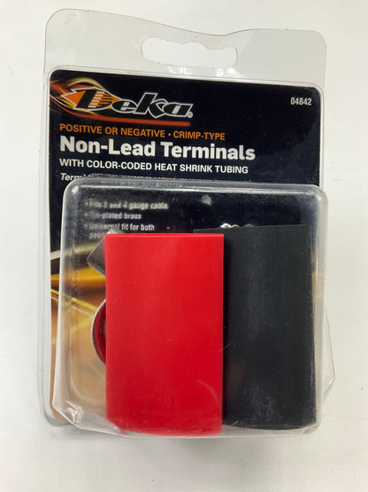 Deka 04842 Non-Lead Battery Terminals With Color Coded Heat Shrink Tubing