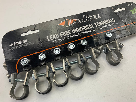 (6) Deka 05512 Universal Lead Free Top Post Battery Terminal W/ 5/16'' Stud