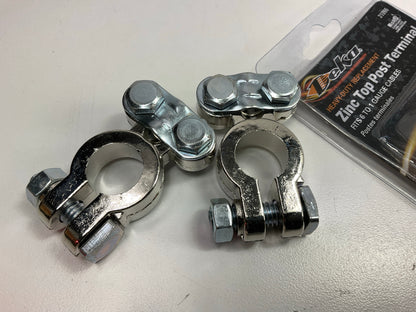 (2) Deka 31096 Zinc Top Post Battery Terminals, 1 To 6 Gauge Cable, Lead Free