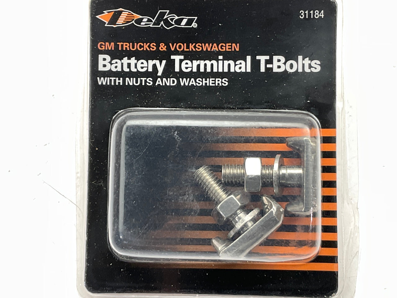 Deka 31184  2 Battery T-Bolt Cable Terminal Connectors With Nuts & Washers