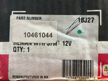 REMAN. Delco-Remy 10461044 Starter - Delco 37MT, 12 Volt, 10 Teeth