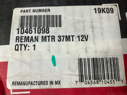 REMAN. Delco-Remy 10461098 Starter: 37MT, 10-Tooth, 12V