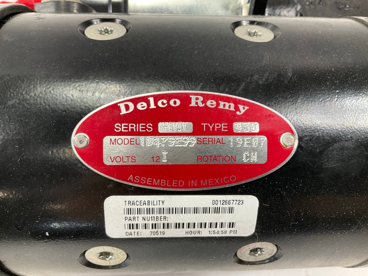 Delco-remy 10479299 Starter Motor, 41MT 12V Volt, SAE 1 Mount, 11 Tooth