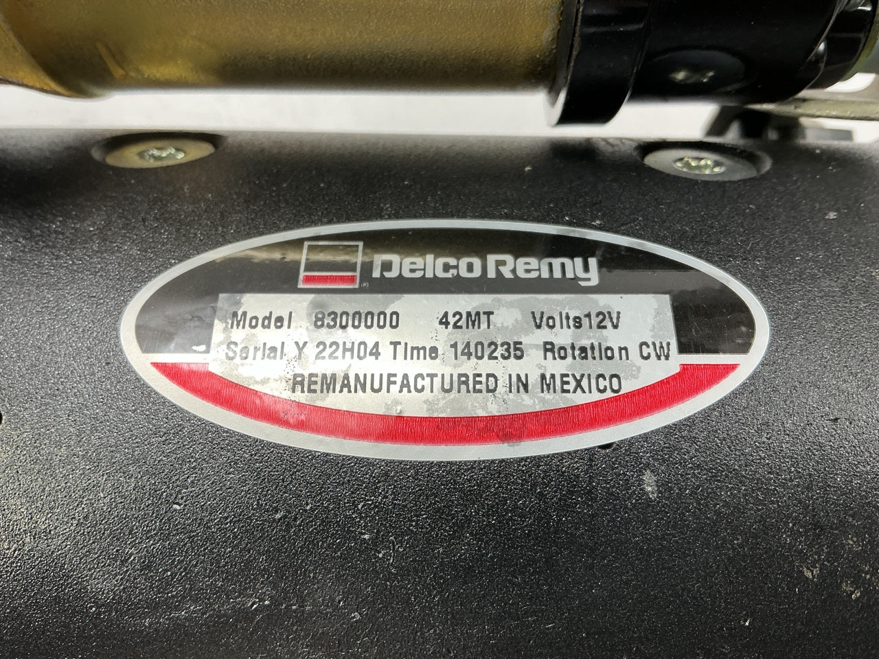 REMAN. Delco-remy 8300000 42MT Starter, 12 Volt, CW Rotation, 11 Tooth