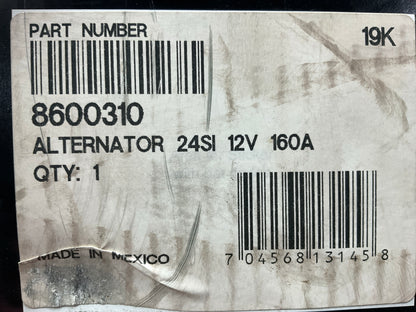 Delco-remy 8600310 Alternator, 24SI, 12 Volt, 160 Amp