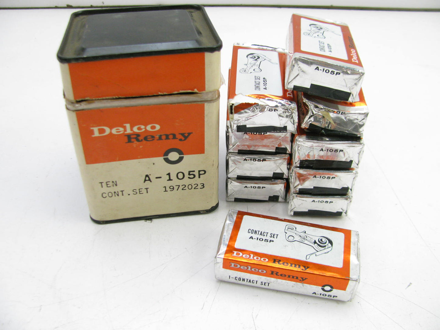 (10) VINTAGE - Delco-Remy A-105P Distributor Ignition Points Contact Set