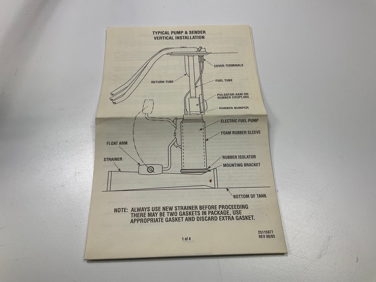 NEW OUT OF BOX - Delphi FL0193 Fuel Pump Hanger 1985 Electra & 98 3.8L-V6