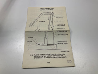 NEW OUT OF BOX - Delphi FL0193 Fuel Pump Hanger 1985 Electra & 98 3.8L-V6
