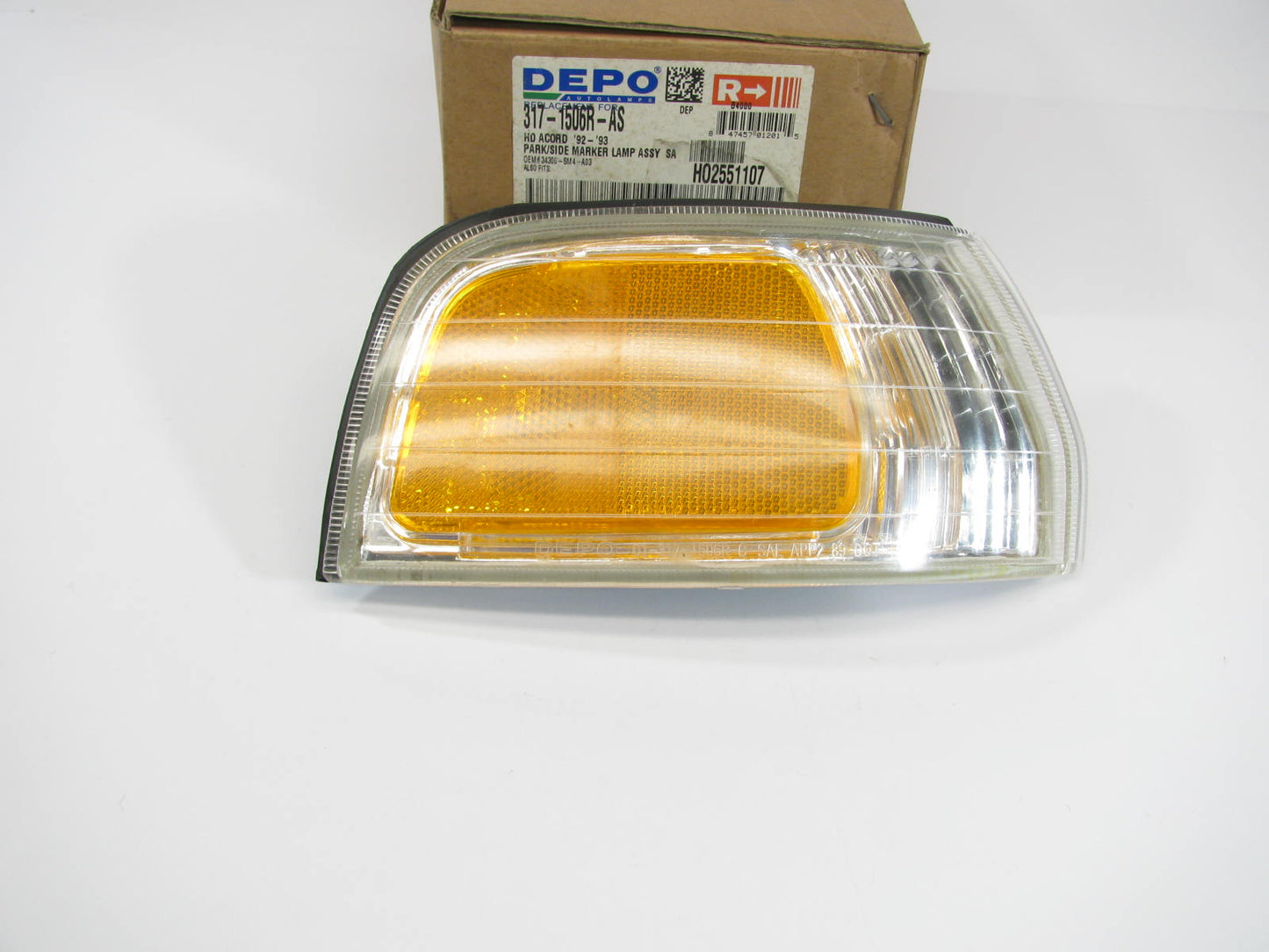 Depo 317-1506R-AS Right Parking Marker Turn Signal Light 1992-1993 Honda Accord
