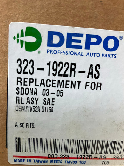 Depo 323-1922R-AS Right Tail Light Lamp Assembly For 2003-2005 Kia Sedona