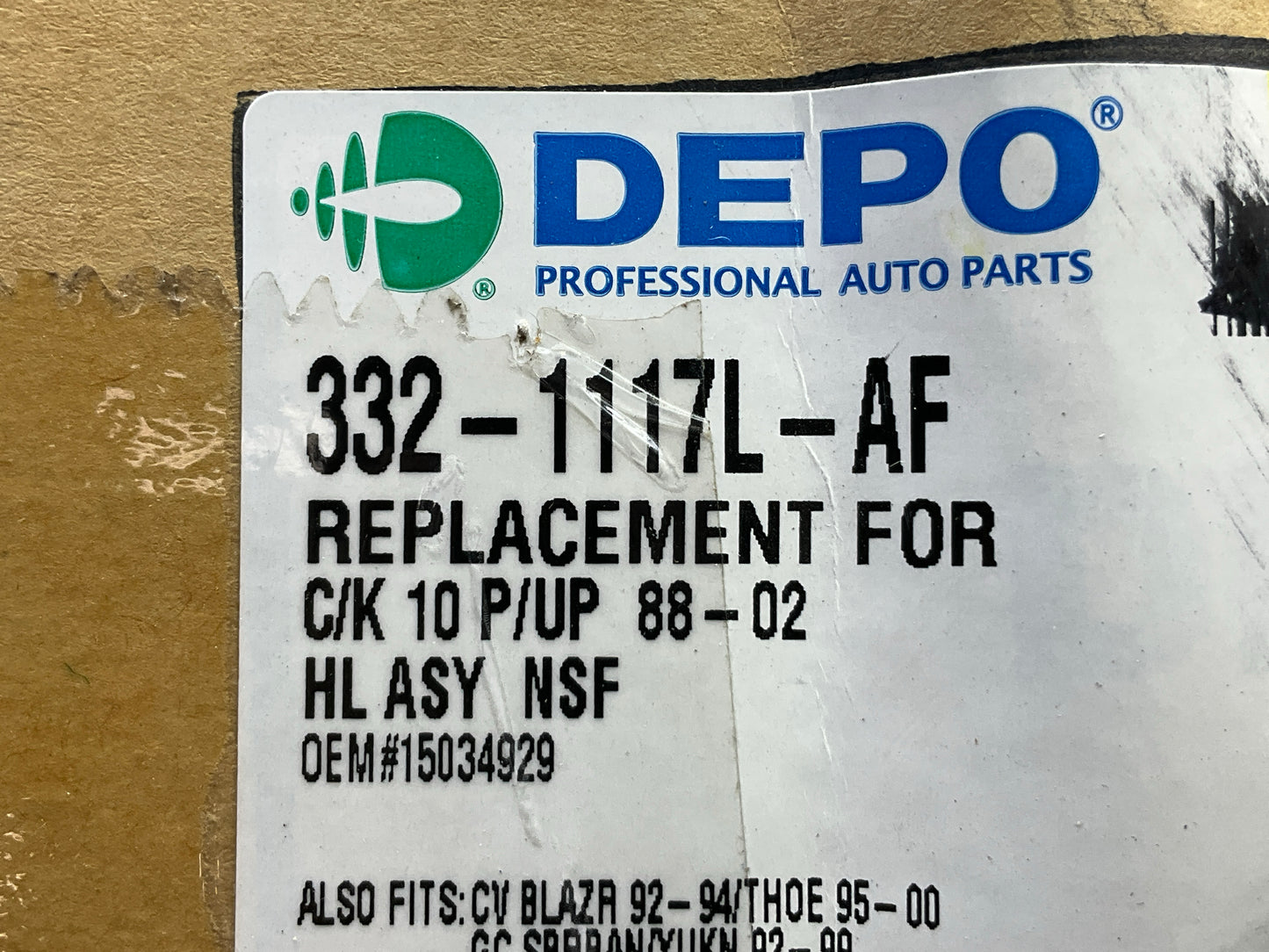 Depo 332-1117L-AF Left Headlight Headlamp
