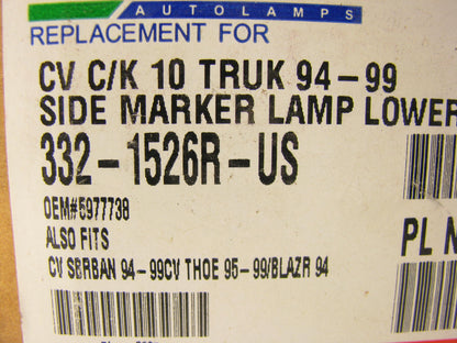 Depo 332-1526R-US FRONT RIGHT Side Marker Light 1994-1999 Chevrolet Trucks