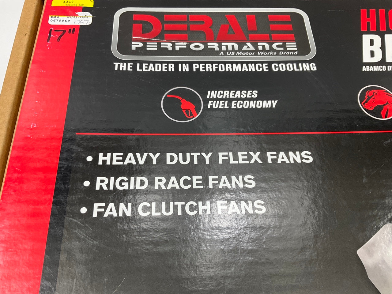 Derale 17017  Heavy Duty Engine Cooling Fan Blade 17'', 6 Blade, Mechanical