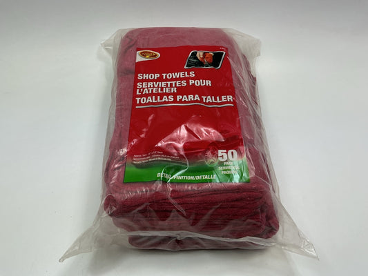 (50) Pack - Detailers 3-551T Cleaning Mechanic Shop Towels, 13'' X 14'', Cotton
