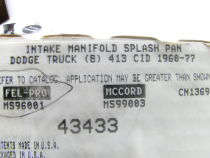 Detroit Gasket 43433 Valley Pan Gasket Set For 60-77 Dodge 413 Mack EN414 EN414A