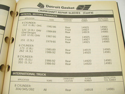 Detroit Gasket PER30-95 Engine Remanufacturer Gasket Catalog - 149 Pages