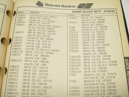 Detroit Gasket PER30-95 Engine Remanufacturer Gasket Catalog - 149 Pages