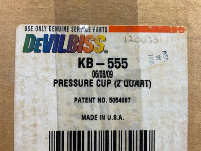 DeVilbiss 120033 2 Quart Aluminum Pressure Cup KB-555