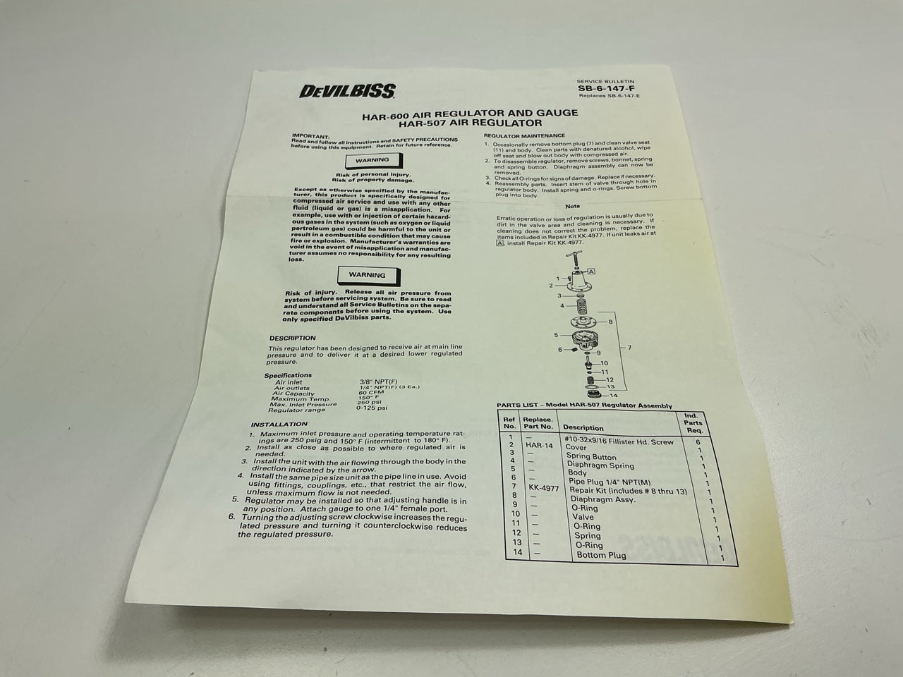 DevilBiss 13-0042 Clean Air Control Unit Air Line Filter, 100 Cfm, 5 Micron
