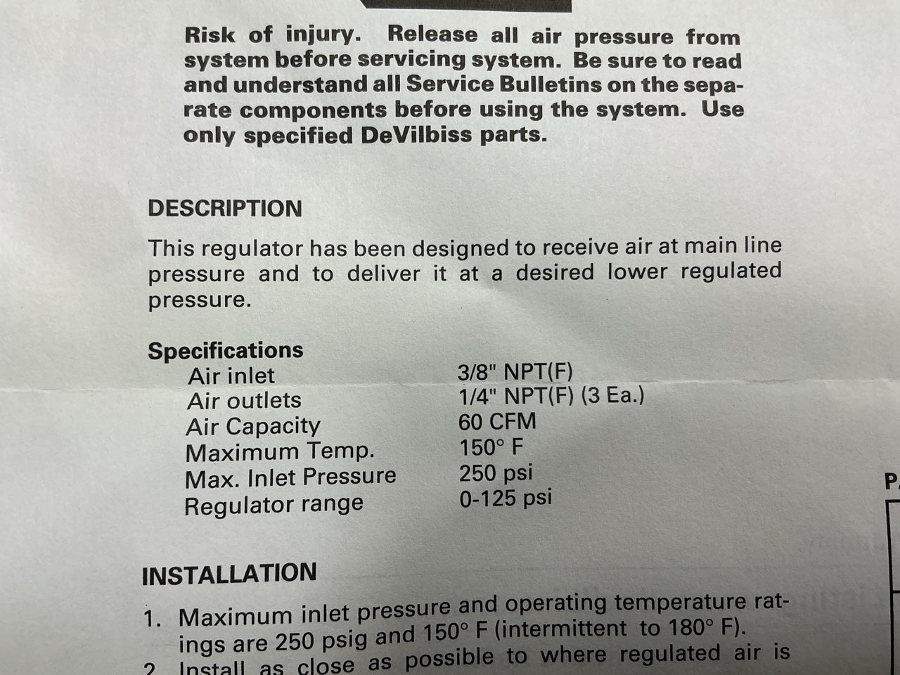 DevilBiss 13-0042 Clean Air Control Unit Air Line Filter, 100 Cfm, 5 Micron