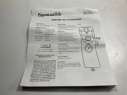 Devilbiss HAR-602 130099  FinishLine 120CFM Air Line Filter W/ 50CFM Regulator