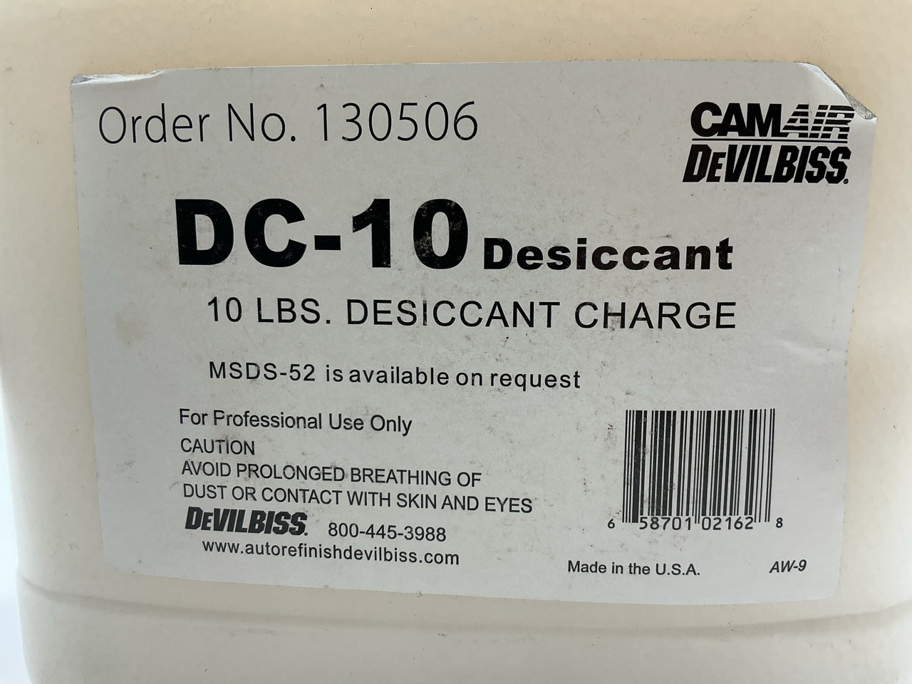 DeVilbiss 130506 DC10 10 Lbs Desiccant Charge, Use With Camair TS-10 Tune-Up Kit
