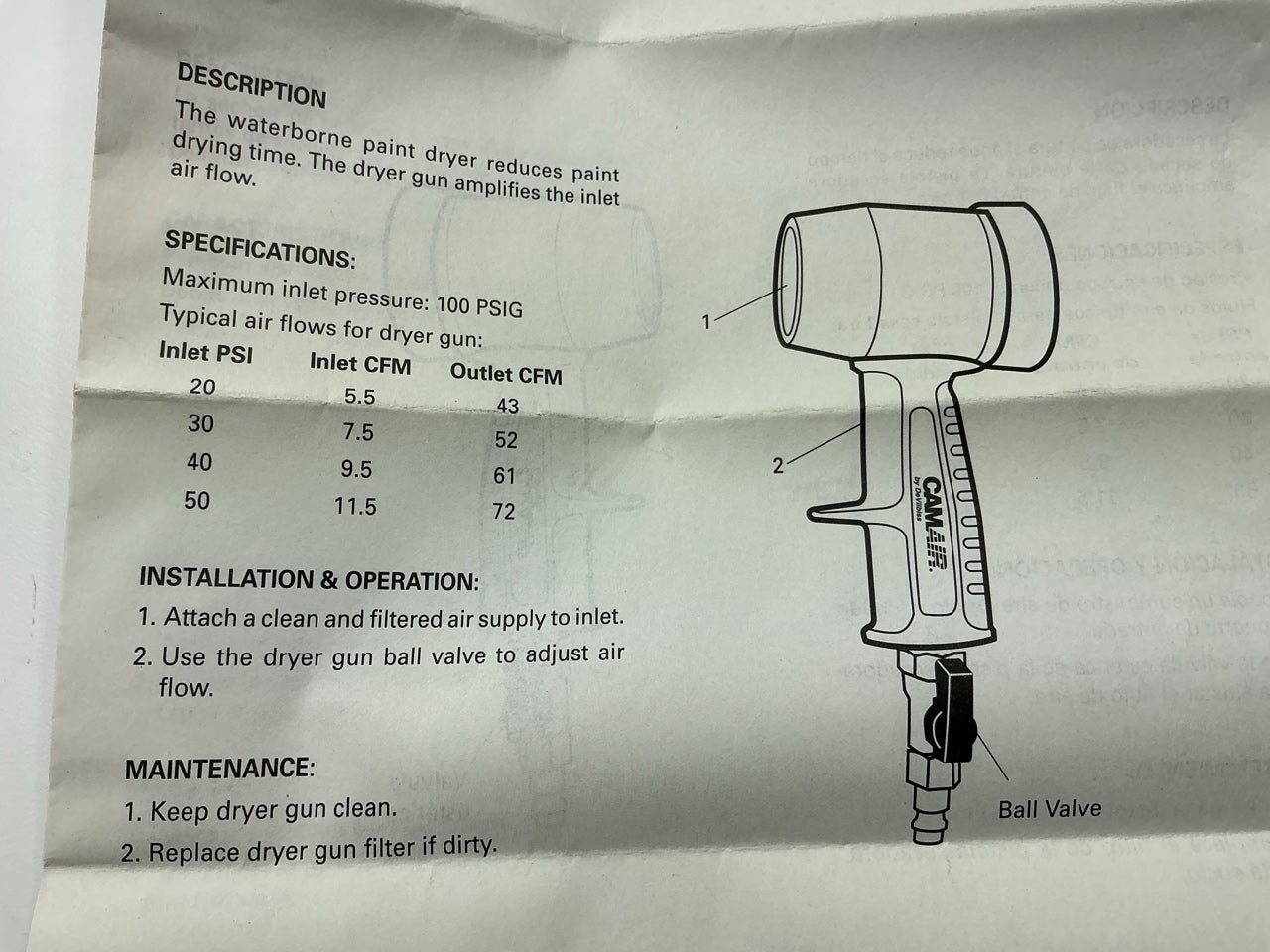 DeVilbiss 130530 Handheld CamAir Waterborne Paint Dryer Gun
