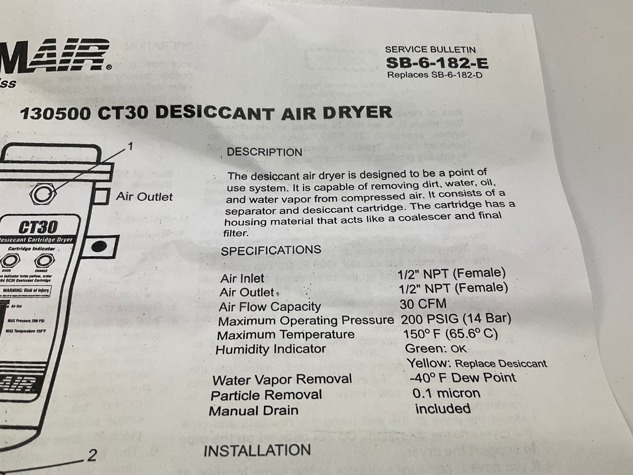 Devilbiss 130534 Camair CT Plus Replacement Desiccant Tune Up Kit