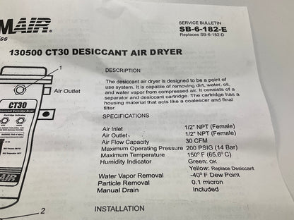 Devilbiss 130534 Camair CT Plus Replacement Desiccant Tune Up Kit