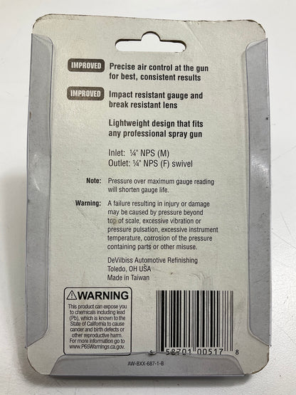 DeVilbiss 180006 / HAV-501 Air Adjusting Valve With Gauge