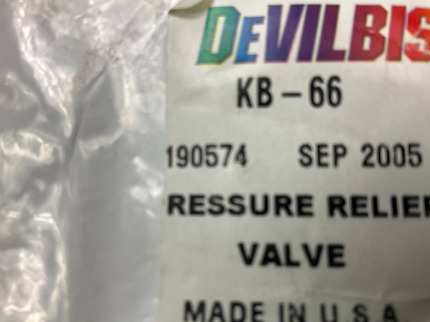 DeVilbiss DEVKB66 190574 Pressure Release Valve For KB-555 KBII Pressure Cup