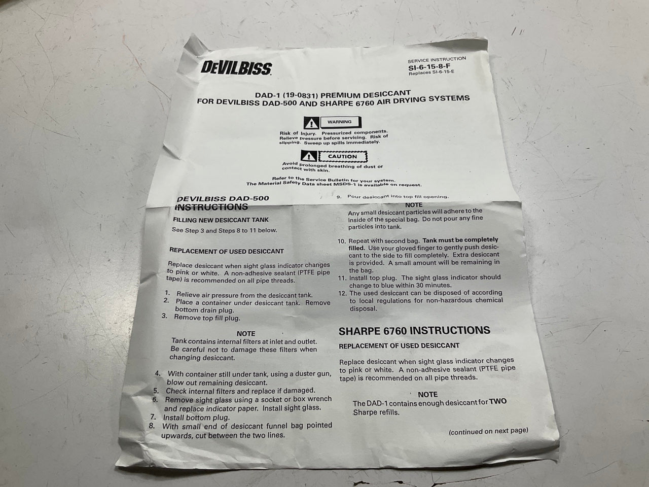 Devilbiss DAD1 190831 Replacement Desiccant Filter Media (Two 5 Lbs. Bags)