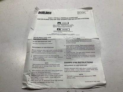 Devilbiss DAD1 190831 Replacement Desiccant Filter Media (Two 5 Lbs. Bags)