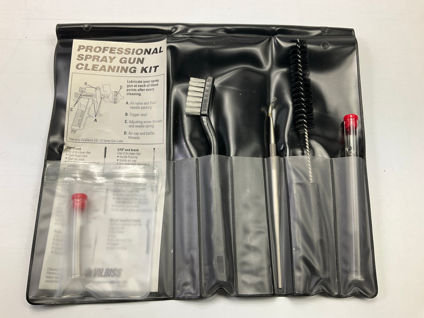 INCOMPLETE, SOLD AS IS AS SHOWN, Devilbiss 192212 Spray Gun Cleaning Kit