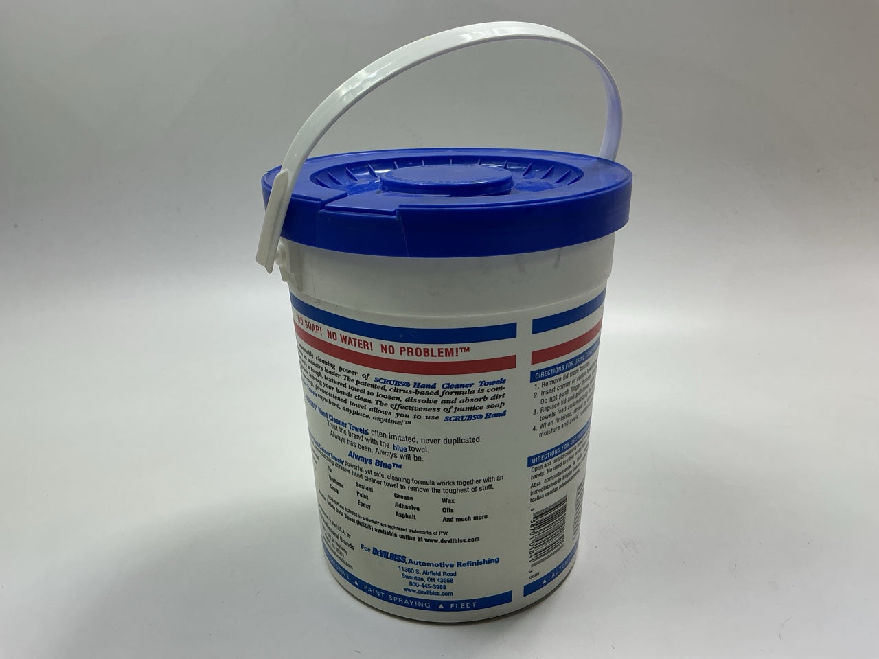 DEVILBISS 192218 Scrubs In-A-Bucket Hand Cleaner 72-ct Towels
