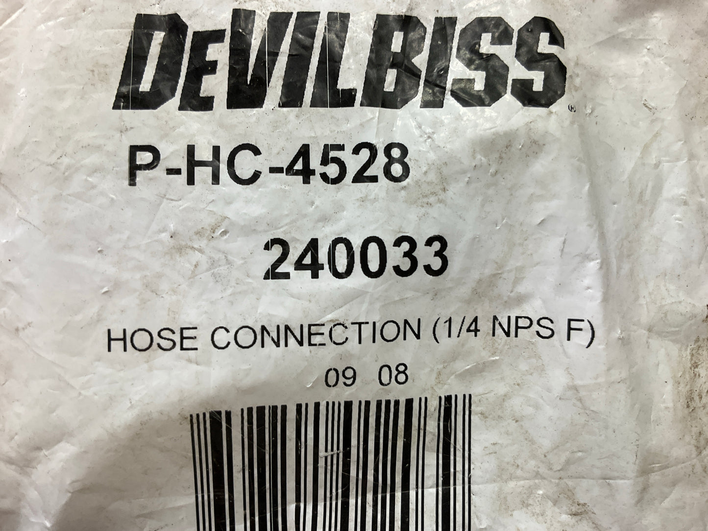 Devilbiss 240033 Devilbiss Reuseable Hose End 1/4'' FNPS NPS F