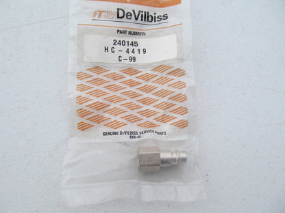DeVilbiss 240145 Quick Disconnect Air Bayonet  High Flow Stem Coupler HC-4419