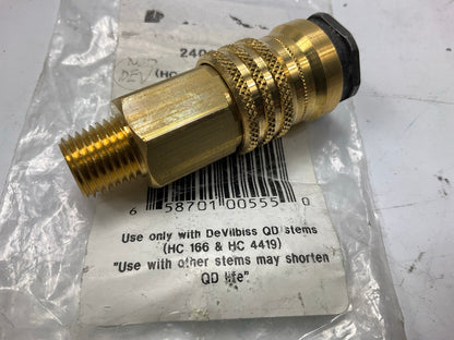 DeVilbiss 240147 Quick Disconnect High Flow Steel Coupler 1/4'' MNPT (NPT Male)