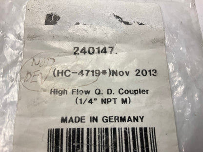 DeVilbiss 240147 Quick Disconnect High Flow Steel Coupler 1/4'' MNPT (NPT Male)