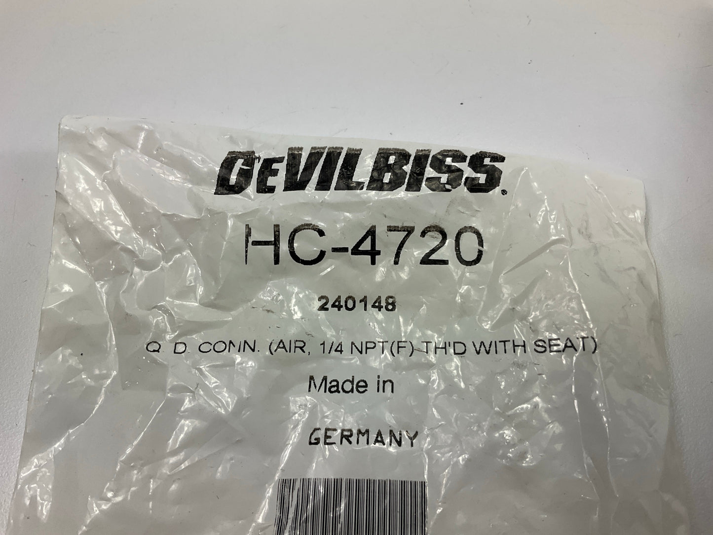 DEVILBISS 240148 HC-4720 Spray Gun Quick Disconnect Coupler, 1/4 In, FNPT, Steel