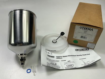 Tekna 702576 900cc Gravity Feed Aluminum Cup With Plastic Push-On Lid