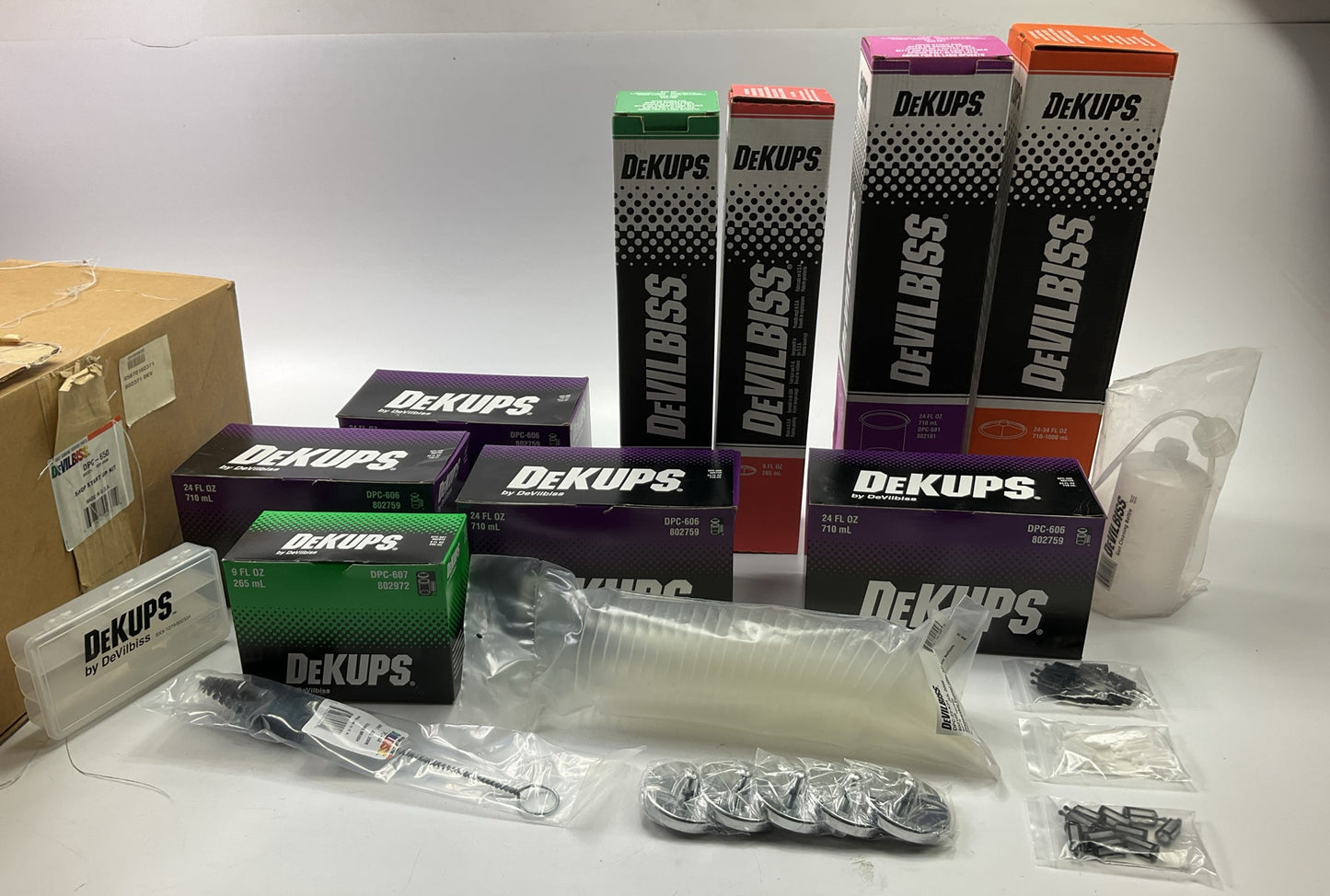 DeVilbiss 802371 DeKups Reusable Disposable Paint Cups, Filters & Lids Start Kit